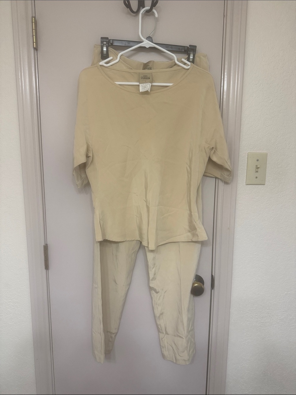 Sara Sturgeon Vintage 100% Silk pant set.